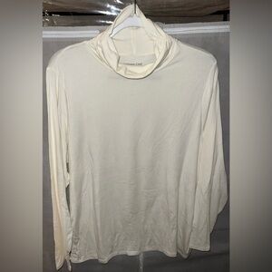 Coldwater Creek ivory cream knit long sleeve turtleneck Size 2X ruched sides